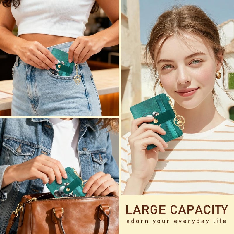 Jogjam Elephant Rfid Women Wallet, Small Slim Thin Credit Card Wallet, PU Leather Bifold Cash Zipper Coin Pocket ID Window for Female Ladies Teen Girls Girly - Image 2